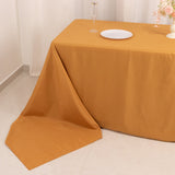 Gold Seamless Premium Polyester Rectangular Tablecloth 220GSM 90"x156inch for 8 Foot Table