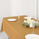 54"x96" Gold Polyester Linen Rectangle Tablecloth