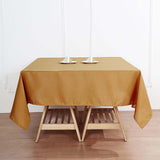 70"x70" Gold Square Polyester Table Overlay