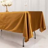 60"x102" Shimmer Gold Premium Scuba Rectangle Tablecloth, Wrinkle Free Polyester Tablecloth