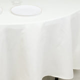 108" Fire Retardant Ivory Tablecloth Premium Polyester Round Table Cover