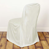 Ivory Stretch Slim Fit Scuba Chair Covers, Wrinkle Free Durable Slip On Chair Covers