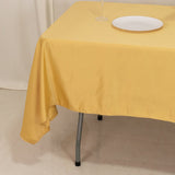 60"x102" Champagne Lamour Satin Rectangle Tablecloth