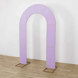 8ft Lavender Lilac Spandex Fitted Open Arch Wedding Arch Cover, Double-Sided U-Shaped Backdrop