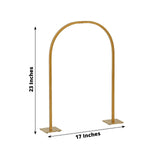 23" Gold Metal Chiara Arch Wedding Cake Display Stand with Rounded Top, Flower Balloon Frame