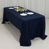 60"x126" Fire Retardant Navy Blue Tablecloth Premium Polyester Rectangular Table Cover