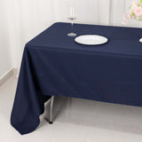  Navy Blue Seamless Premium Polyester Rectangular Tablecloth