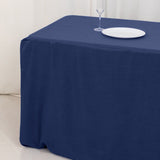 Navy Blue Fitted Premium Polyester Rectangle Tablecloth 8ft Table Cover