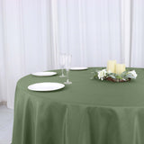 132Inch Olive Green Seamless Polyester Round Tablecloth