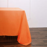 90"x90" Orange Square Polyester Table Overlay