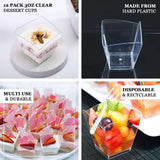 12 Pack | 3oz Clear Square Plastic Dessert Cups, Disposable Snack Cups