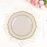 10 Pack | 8inch Taupe Plastic Dessert Salad Plates, Disposable Tableware Round