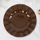 10 Pack 6inch Heavy Duty Disposable Salad Plates with Gold Ruffled Rim, Heavy Duty Cinnamon Brown