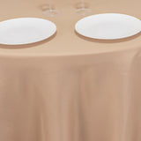 120 Nude Seamless Premium Polyester Round Tablecloth - 220GSM for 5 Foot Table