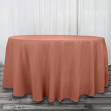 Terracotta (Rust) Seamless Premium Polyester Round Tablecloth 220GSM - 120inch