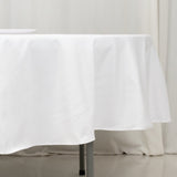 90" Fire Retardant White Tablecloth Premium Polyester Round Table Cover