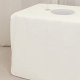 Fire Retardant Ivory Fitted Tablecloth 8ft Premium Polyester Rectangular Table Cover 96inch