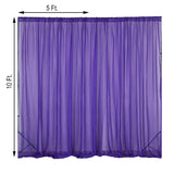 Purple Fire Retardant Sheer Organza Premium Curtain Panel Backdrops With Rod Pockets - 10ftx10ft