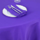 132inch Purple 200 GSM Seamless Premium Polyester Round Tablecloth
