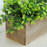 18"x6" Natural Rectangular Wood Planter Box Set with Plastic Liners