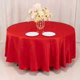 108" Red Lamour Satin Round Tablecloth