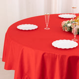 90" Red Premium Scuba Wrinkle Free Round Tablecloth, Scuba Polyester Tablecloth