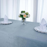 90inch x156inch Dusty Blue Seamless Premium Velvet Rectangle Tablecloth, Reusable Linen