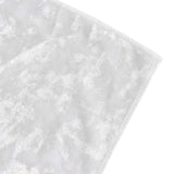 White Seamless Premium Crushed Velvet Rectangle Tablecloth - 90x132inch for 6 Foot Table