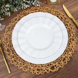 6 Pack | 15inch Natural Paper Fiber Woven Placemats, Round Table Mats
