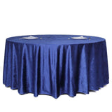 120inch Royal Blue Seamless Premium Velvet Round Tablecloth, Reusable Linen