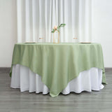 90"x90" Sage Green Square Polyester Table Overlay