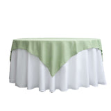 70"x70" Sage Green Square Polyester Table Overlay Washable Linen Overlay