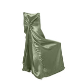 Dusty Sage Green Satin Self-Tie Universal Chair Cover, Folding, Dining, Banquet and Standard