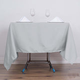 Silver Polyester Square Tablecloth 70"x70"