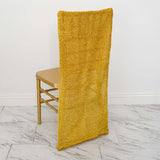 Gold Metallic Shimmer Tinsel Spandex Stretch Chair Slipcover