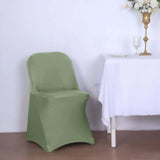 Eucalyptus Sage Green Spandex Stretch Fitted Folding Slip On Chair Cover - 160 GSM