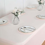 Blush Stretch Spandex Rectangle Tablecloth 6ft Wrinkle Free Fitted Table Cover