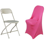 Fuchsia Spandex Stretch Fitted Folding Slip On Chair Cover - 160 GSM