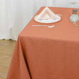 Terracotta (Rust) Polyester Square Tablecloth 90Inch