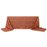 Terracotta (Rust) Accordion Crinkle Taffeta Seamless Rectangular Tablecloth - 90x156inch