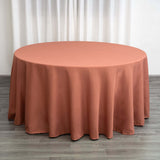 Terracotta (Rust) Seamless Polyester Round Tablecloth - 120inch