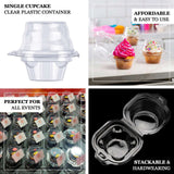 25 Pack | 4inch Clear Disposable Single Cupcake Holder Containers