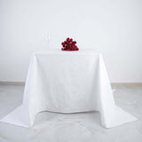 90" White Square 100% Cotton Linen Tablecloth Washable