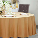 108" Gold Polyester Round Tablecloth