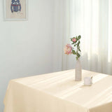 54"x54" Beige Square Polyester Table Overlay