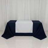 Wide Polyester 36"x72" Table Runner White - Durable Trade Show Table Linen