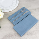 20 Pack | Dusty Blue Soft Linen-Feel Airlaid Paper Dinner Napkins