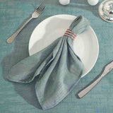 5 Pack | Dusty Blue Slubby Textured Cloth Dinner Napkins, Wrinkle Resistant Linen | 20x20Inch