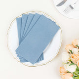 20 Pack | Dusty Blue Soft Linen-Feel Airlaid Paper Dinner Napkins