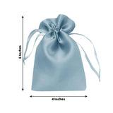 12 Pack 4x6inch Dusty Blue Satin Drawstring Wedding Party Favor Gift Bags